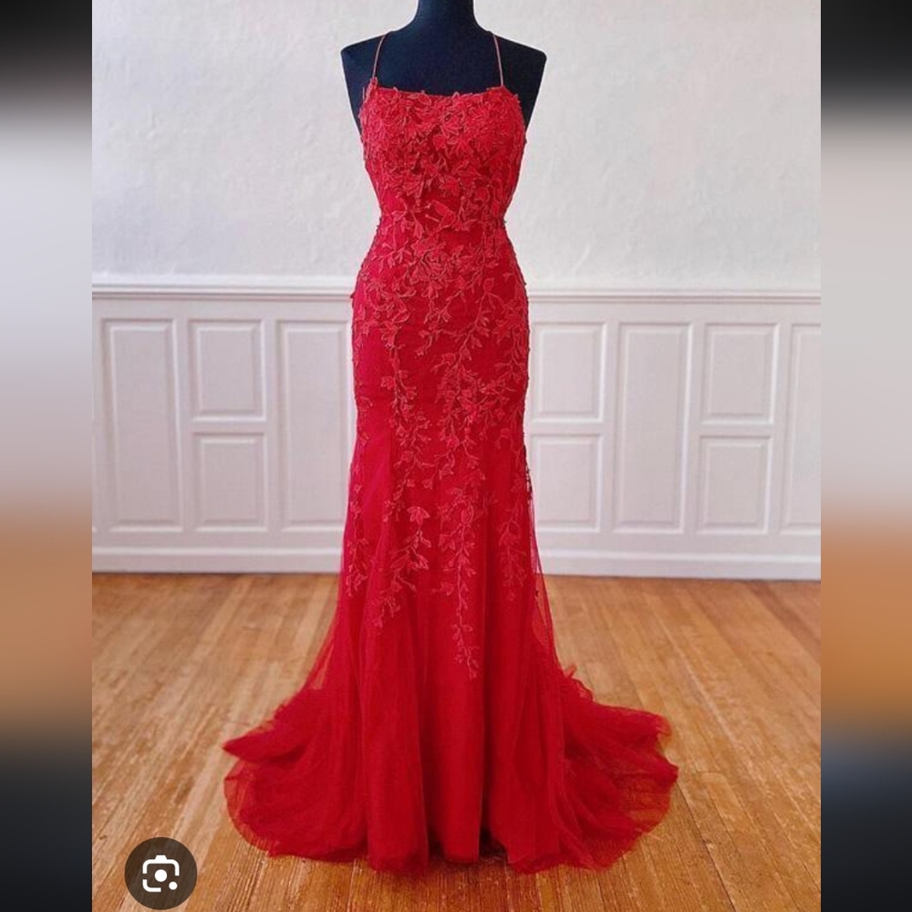 Red Sheath Sleeveless Prom Dress